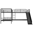 thumbnail image 6 of Euroco Modern Metal Twin L-Shaped Quadruple Bunk Bed for Kids Teens Bedroom, 4-in-1 Beds with Slide, 4 Twin Beds, Black, 6 of 11