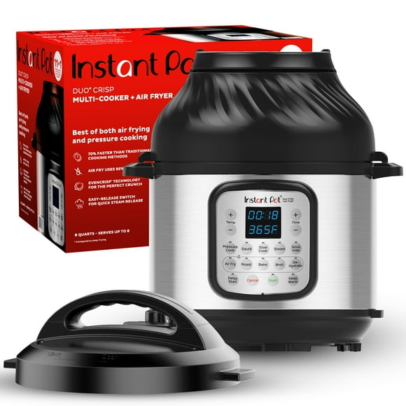 Instant Pot Duo Crisp 11 en 1: freidora de aire y olla a presión eléctrica con tapas multicocina que fríe, cocina al vapor, cocina a fuego lento y deshidrata. Incluye aplicación gratuita con más de 80