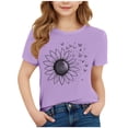 thumbnail image 2 of Spazoro Toddler Girls T-shirts, Crewneck Summer Casual Graphic Short Sleeve Tops Tee Purple Size 3-4 T, 2 of 4