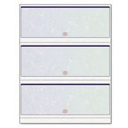 Blank Computer Checks for Laser & Ink Jet Printers, Pack of 100 Sheets 3 Per Page Blue/Green Prismatic