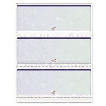 Blank Computer Checks for Laser & Ink Jet Printers, Pack of 100 Sheets 3 Per Page Blue/Green Prismatic