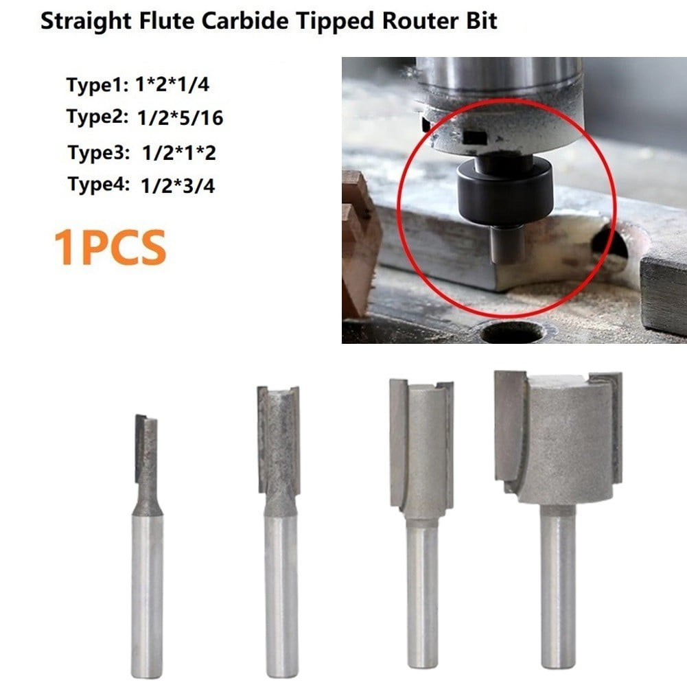 1/2" Carbide Single Flute Tipped Straight Router Bit Milling Cutter 1/2*5/32 