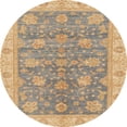 thumbnail image 1 of Ahgly Company Machine Washable Indoor Round Abstract Tiger Orange Brown Area Rugs, 7' Round, 1 of 7