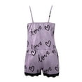 thumbnail image 2 of PEASKJP Loungewear Tank Sets Summer Short Sleeve Cotton Women Sleepwear Tank Women Short Sleeve Sleepshirt Purple XX-L, 2 of 4