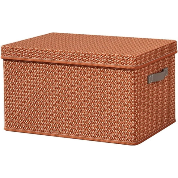 Bexikou Large Collapsible Storage Bin with Lid, Decorative Box, Cube, Organizer,Reusable Container for Home Office Shelf Closet Toys Clothes Sundries