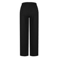 thumbnail image 6 of QATAINLAV Women's Baggy Wide Leg Palazzo Pants with Pockets Summer Lightweight Linen Beach Pants Casual Drawstring Elastic Waist Lounge Trousers Black L Back to School Sales, 6 of 9