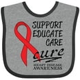 thumbnail image 3 of Inktastic Support, Educate, Care, Cure- Heart Disease Awareness Boys or Girls Baby Bib, 3 of 4