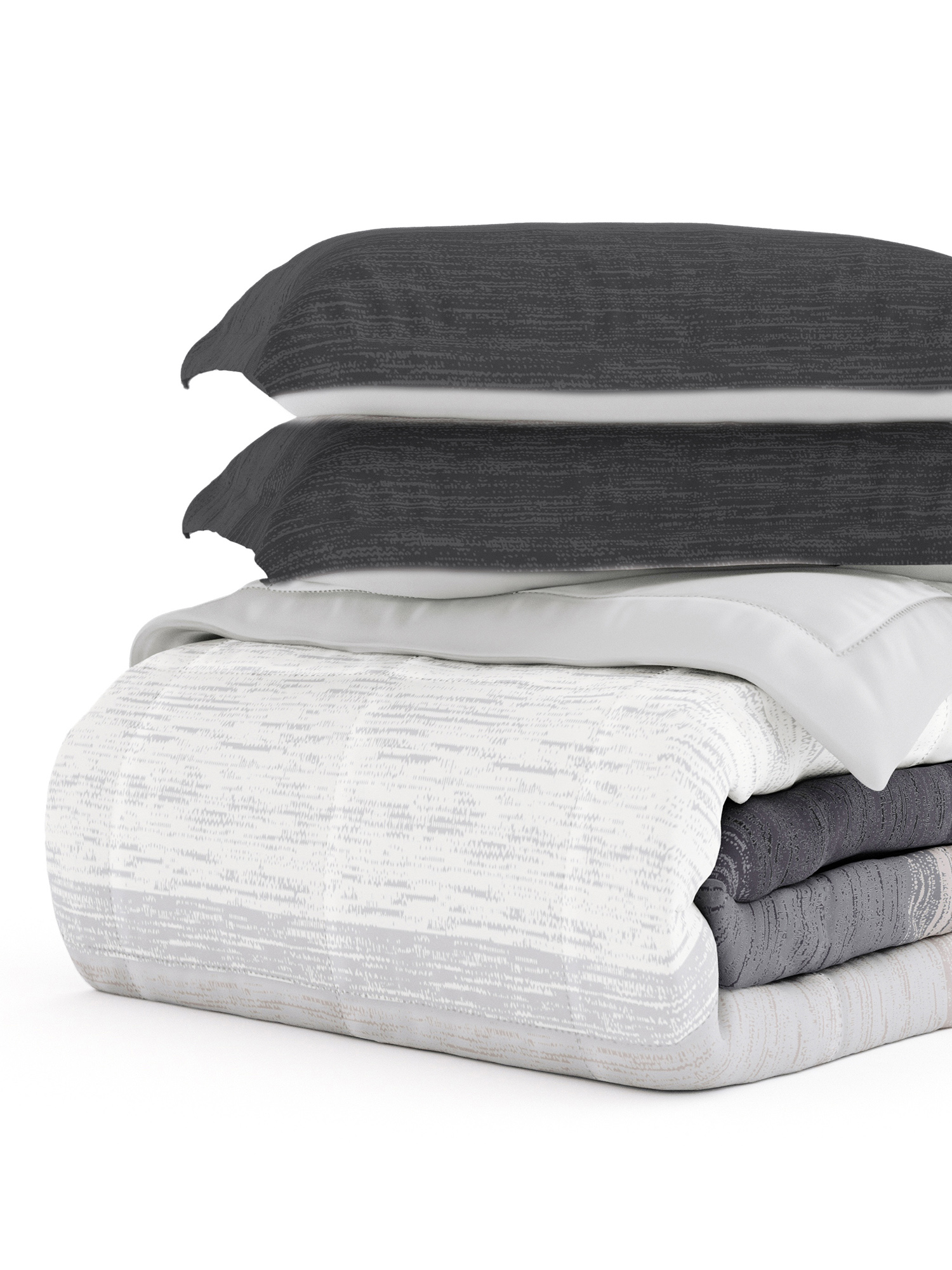 All Season Ultra Soft Comforter Set Lightweight Bedding in Gray/Black Ombre for Twin/Twin XL Size by Comfort Canopy