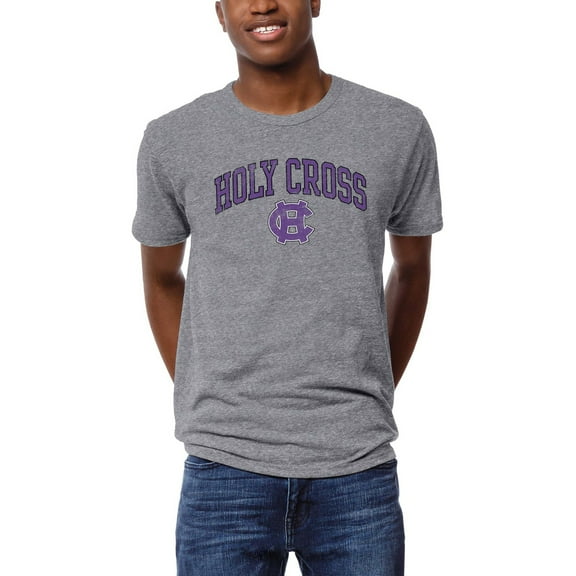 Men's League Collegiate Wear  Heather Gray Holy Cross Crusaders  Arch Victory Falls Tri-Blend T-Shirt