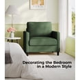 thumbnail image 4 of Welzona 33" Teddy Fabric Accent Chair, Comfy Reading Armchair for Living Room & Bedroom, Tool-Free Assembly, Green, 4 of 9