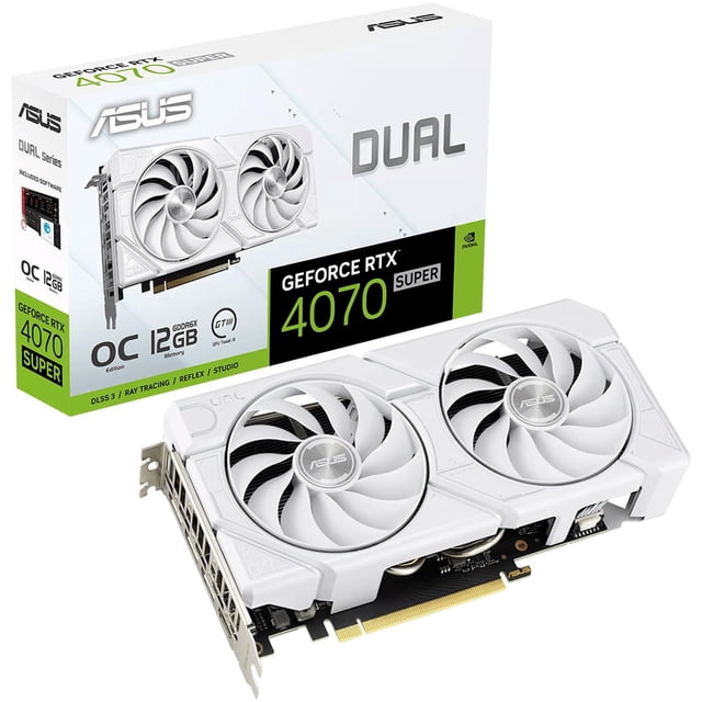 Tarjeta de Video ASUS Dual GeForce RTX 4070 SUPER EVO White OC Edition 12GB GDDR6X