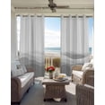 thumbnail image 4 of Grey Ombre Blackout Curtains 90 Inches Long for Bedroom, Summer Minimalist Ocean Waves Thermal Insulated Room Darkening Black Out Window Curtain Panels Grommet Drapes for Living Room, 4 of 8