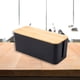 thumbnail image 1 of Caja De Almacenamiento De Alambre Caja de gestión de cables Caja de cables portátil a prueba de agua para oficina (M Bamboo Black) Wdftyju Libre de BPA, 1 of 4