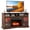 Black, Rustic Brown, variant on Gymax Fireplace TV Stand w/ Remote Controls & Thermostat Storage Cabinets Black