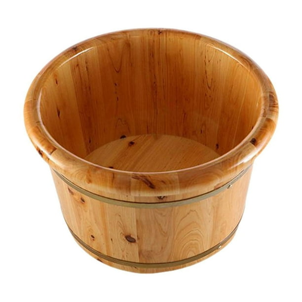 Cubo para Pies de Madera para Baño Tina de Remojo Palangana para Pies y Balde Grande Multifuncional Adecuado para Relajación y Cuidado Personal en el Un 30CMX36CM