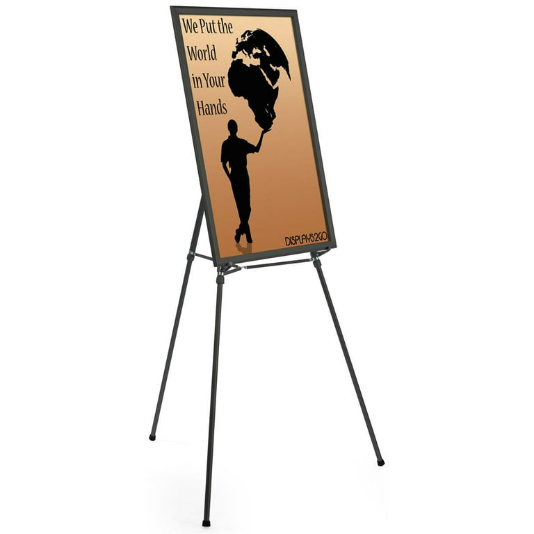  Display Artist Easel Stand - 63 Instant Tripod Collapsible  Portable Floor Easel - Easy Folding Adjustable Art Poster Metal Stand for  Display Show, Wedding, Painting - Silver : Office Products