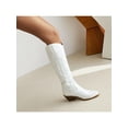 thumbnail image 6 of Daeful Cowgirl Boots for Women Embroidered Knee High Cowboy Boots Fashion Pull on Tall Western Boot White 10.5, 6 of 6