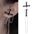 thumbnail image 2 of UDIYO 1Pc Earring Chain Stylish Cross Design Non-allergic Decorative Delicate Dangle Earrings for Daily Life, 2 of 7