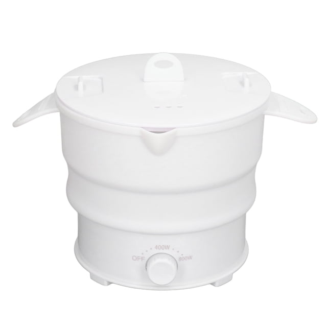 Foldable Electric Hot Pot, 1.2L Silicone Cookerware Boiling Water Steamer Travel Foldable Electric Pot For Camping