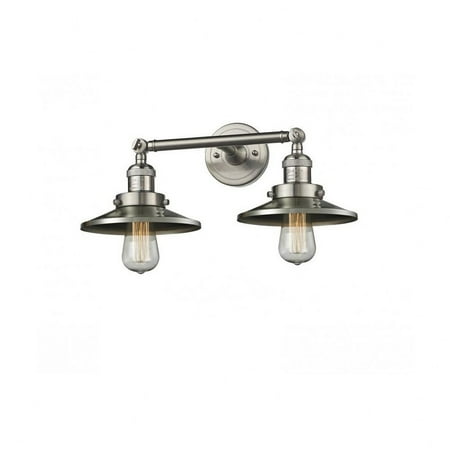 

208-SN-M2-Innovations Lighting-Two Light Railroad Wall Sconce-18 Inches Wide by 8 Inches High