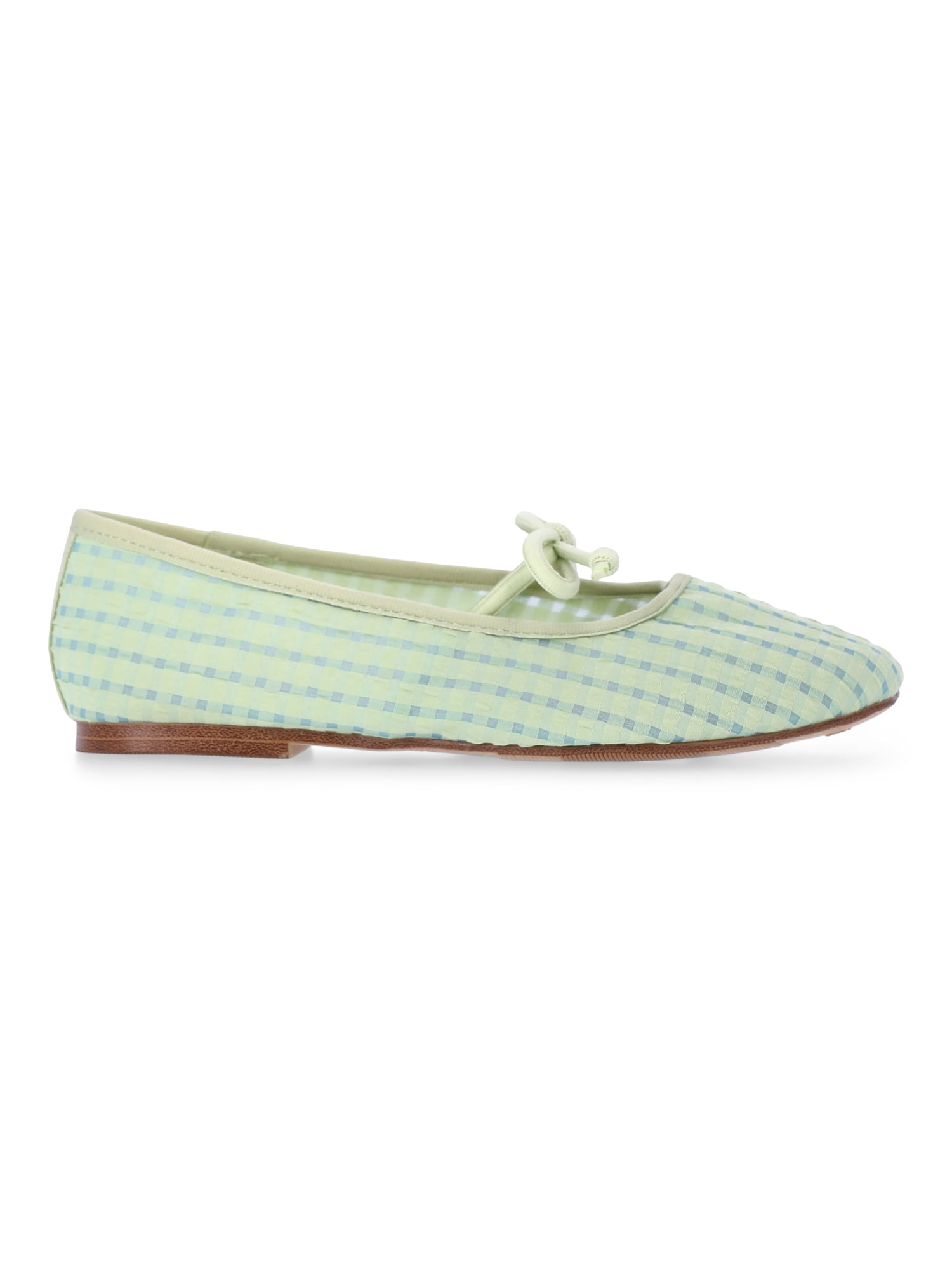 Madden NYC Little and Big Girls' Gingham Mesh Ballet Flats