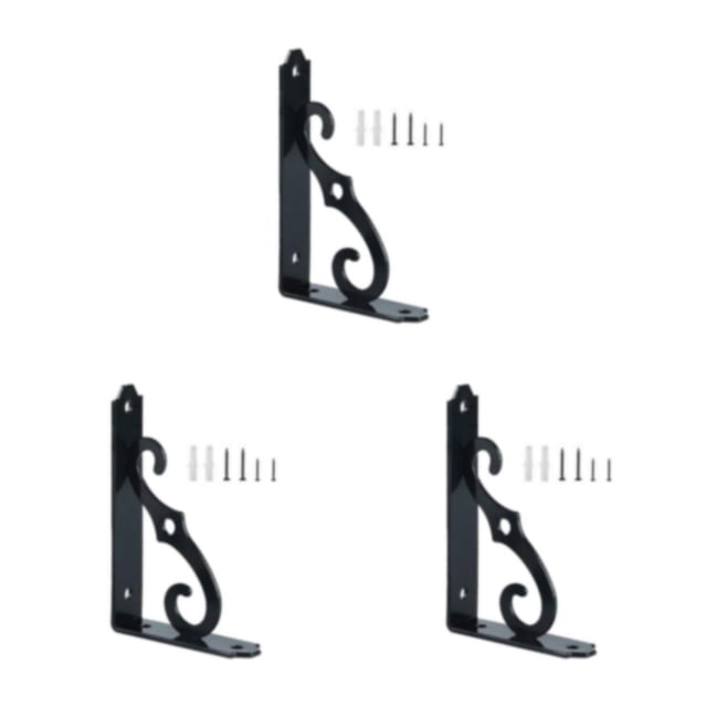 Speravity Estantería de hierro con estante de carga y moldura integrada en forma de L Más resistente El diseño en forma de S es hermoso Negro Type1 NO1