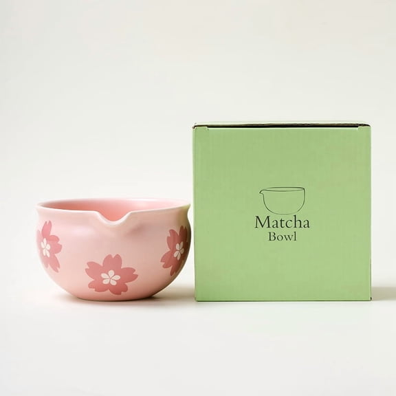 Japanese Matcha Mixing Bowl with spout for Preparing Matcha Sakura Pink