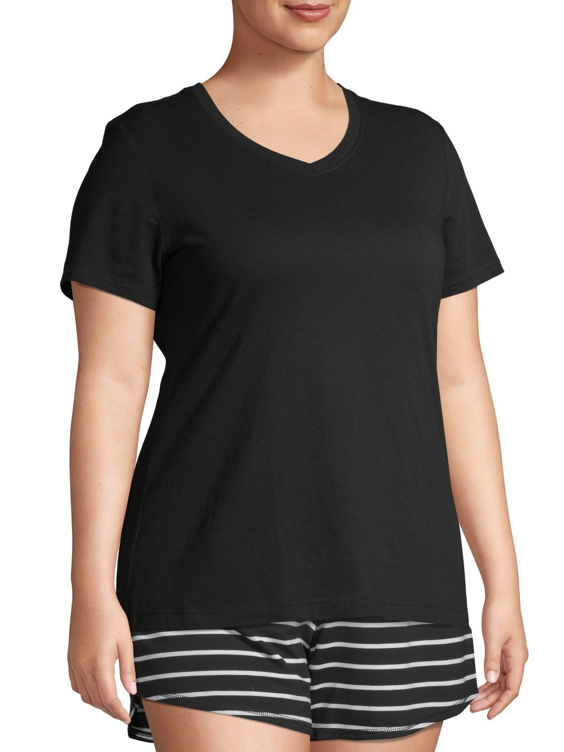 Athletic Works Women's Plus Size Core V-Neck Short Sleeve T-Shirt