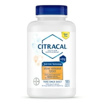 Citracal Slow Release 1200 Calcium with Vitamin D3, Calcium Supplement, Coated Caplets, 185 Count