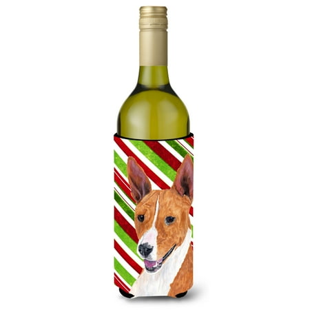 

Caroline s Treasures SC9347LITERK Basenji Candy Cane Holiday Christmas Wine Bottle Hugger Wine Bottle multicolor