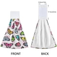 thumbnail image 4 of SKYSONIC 2 PCS Hanging Hand Towels Butterflies Pink Yellow Hand Dry Towels for Kitchen & Bathroom,Hanging Towel Set with Hanging Loop, 12"x17", 4 of 6