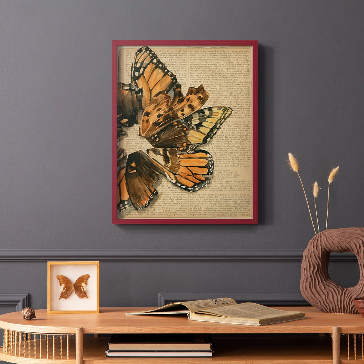 Winged Wreath I Framed Print - Solid Wood in Single Picture Frame Solid Wood 2 Framed Print