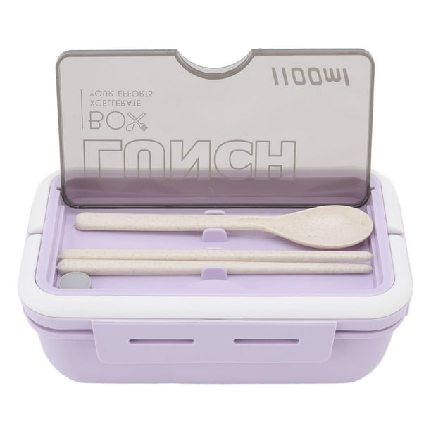 Fiambrera Compartimentada 1100ml Loveliness Con Cuchara Palillos Para Oficina Escuela púrpura