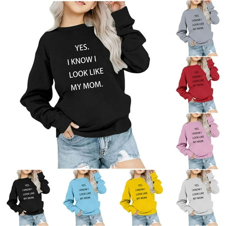 THDHVS Boys Tshirts Kid s Shirt Long Sleeve Print T-shirt Print Round Neck Short Top Suitable For Boys and Girls Black 9-10 Years