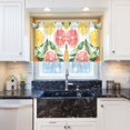 thumbnail image 5 of Yayeee Kitchen Curtains Tier Pair Light Filtering 27"x24" Rod Pocket Short Cafe Window Panel, Candy Grapefruit, 5 of 7