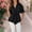 511_Black, variant on Womens Blouse V Neck Bell Sleeve Ruffle Hem Tie Front Elegant Trendy Tops