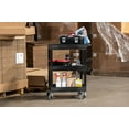 thumbnail image 2 of Luxor Plastic Utility Tub Cart - Three Shelf-Black - 24" x 18" SEC111-B, 2 of 7