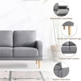 thumbnail image 4 of Husbedom 50" Small Modern Loveseat Sofa, Mid-Century Upholstered Loveseat 2-Seater Button Tufted Sofa with 2 Removable Backs for Small Spaces, Living Room and Bedroom, Light Grey, 4 of 7