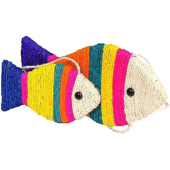 Cat Fish Toy Sisal Rope Cat Scratch Board Cat Interactive Toys Sisal Scratcher Toy For Cats Kitten
