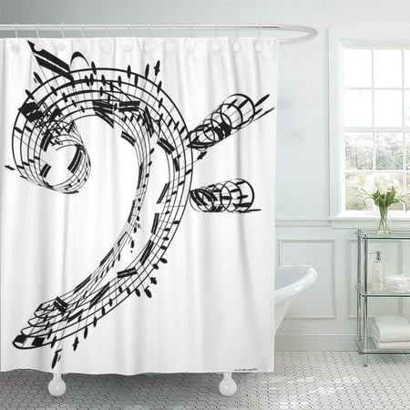 Yusdecor Black J Bach Cello Suite White Musical Note Music Bathroom Decor Bath Shower Curtain 66x72 Inch Walmart Canada