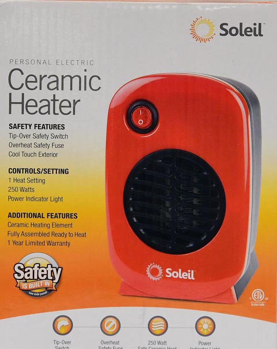 Space Heaters Soleil Personal Ceramic Mini Heater 250w Indoor