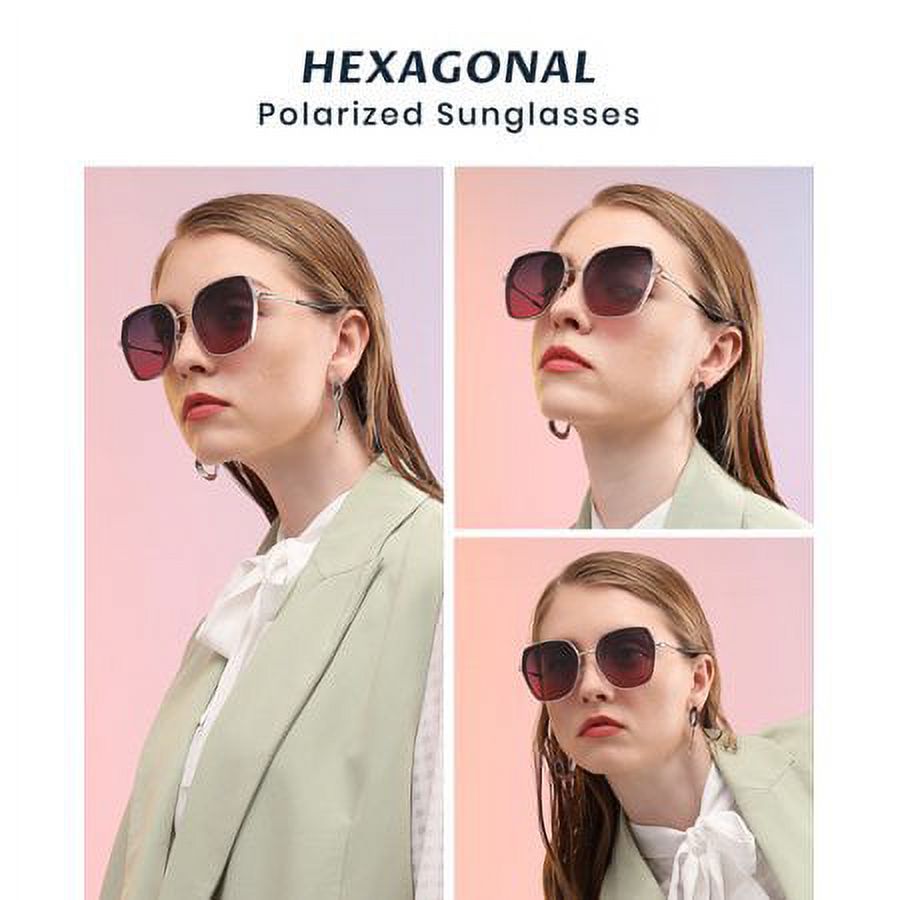 Cyxus Oversize UV400 Protection Polarized Sunglasses Young Woman - image 3 of 8