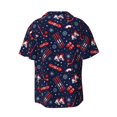 thumbnail image 6 of Lsque Winter Sports Fun Pattern print Men's Cuban Collar Short Sleeve Shirt Summer Beachwear Casual Button Down Fashionable Vacation Leisure Shirt-Small, 6 of 7