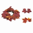 thumbnail image 2 of Corona de velas con forma de hoja de arce para Halloween, decoración de mesa de comedor de estilo europeo con velas – Centro de mesa de flores artificiales con portavelas festivo, 2 of 6