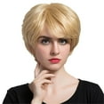 thumbnail image 1 of Pelucas de pelo Bob corto Peluca de natural con gorro de peluca para mujer Dama diario / Baoblaze Peluca rubia corta de cabello humano, 1 of 8