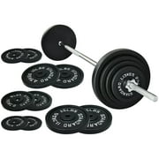 Athletic Works Cast Iron Standard Weight Including 5FT Standard Barbell with Star Locks, 100-Pound Set