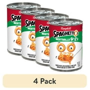 (4 pack) SpaghettiOs A to Z's Canned Pasta with Meatballs, 15.6 oz Can