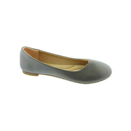 Gray Slip On - Women Gray Rounded Tie Slip On Trendy Ballet Flats