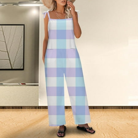 

Jumpsuits for Women Dressy Casual One Piece Jumpsuits for Women Floral Print Boho Bib Overalls Wide Leg Romper for Women