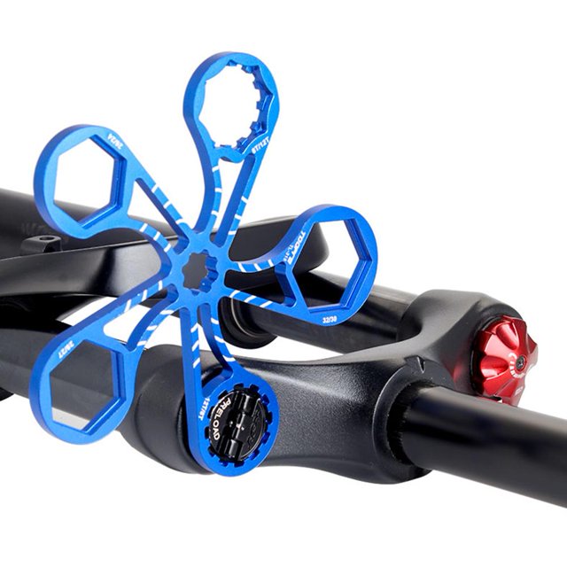 TOOPRE Bicicleta Suspensión Delantero Horquilla Tapa Llave Herramientas 8T/12T (Aluminio)